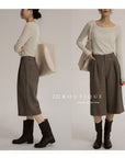 18q14 Basic high-waist wool culottes