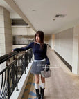 17v10 Tiered pleated mini skirt