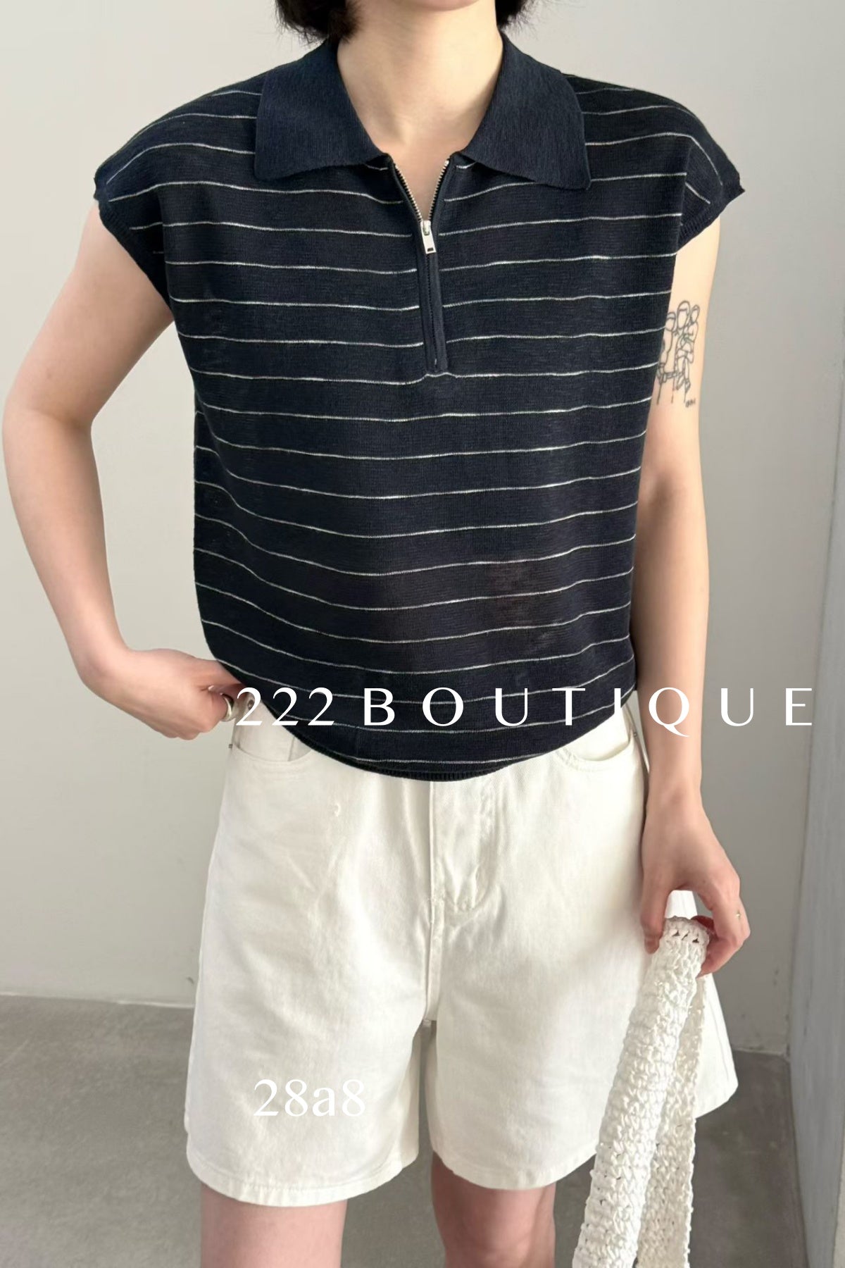 28A8 - KNIT POLO TOP