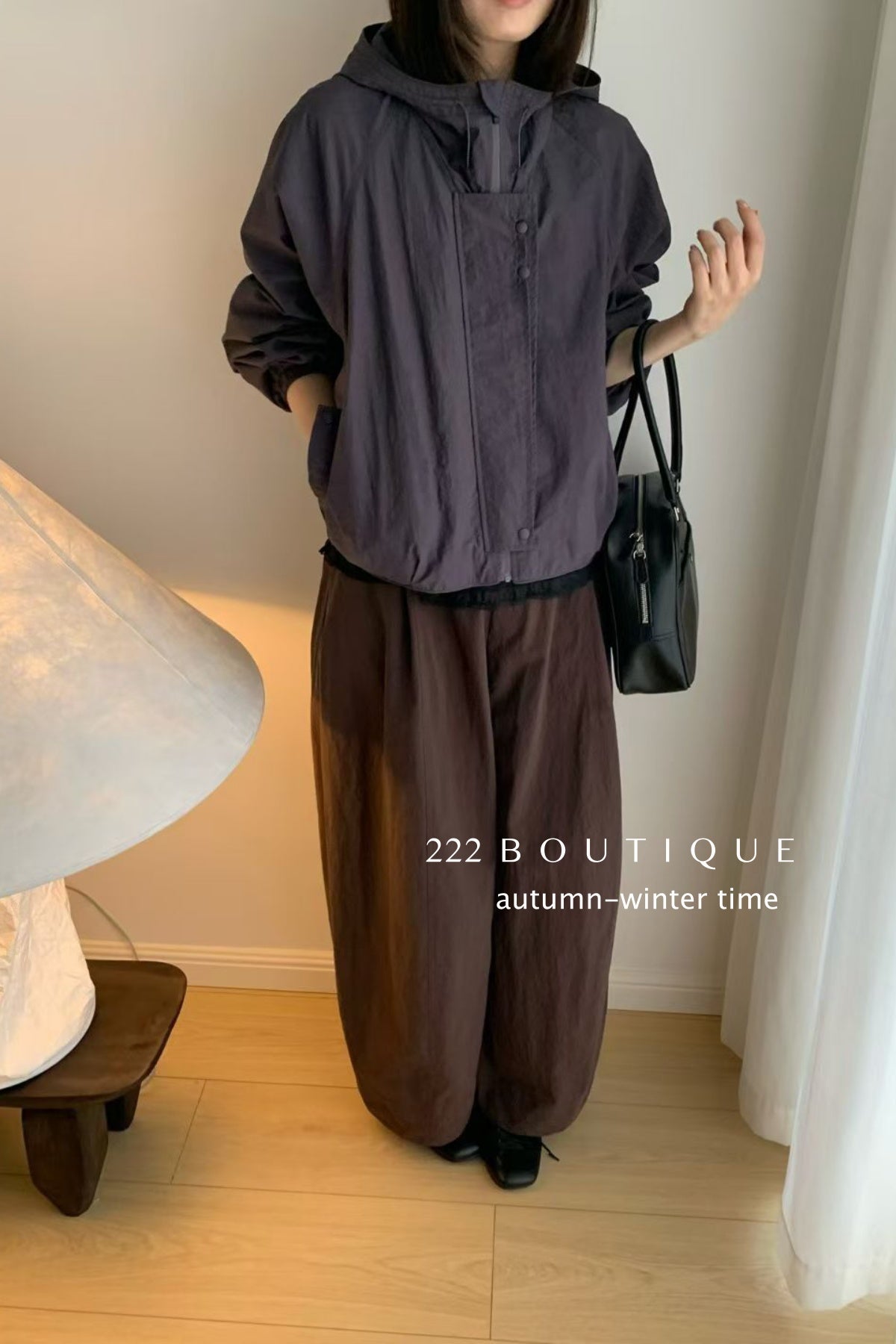 17a14 Puffer windbreaker with hood