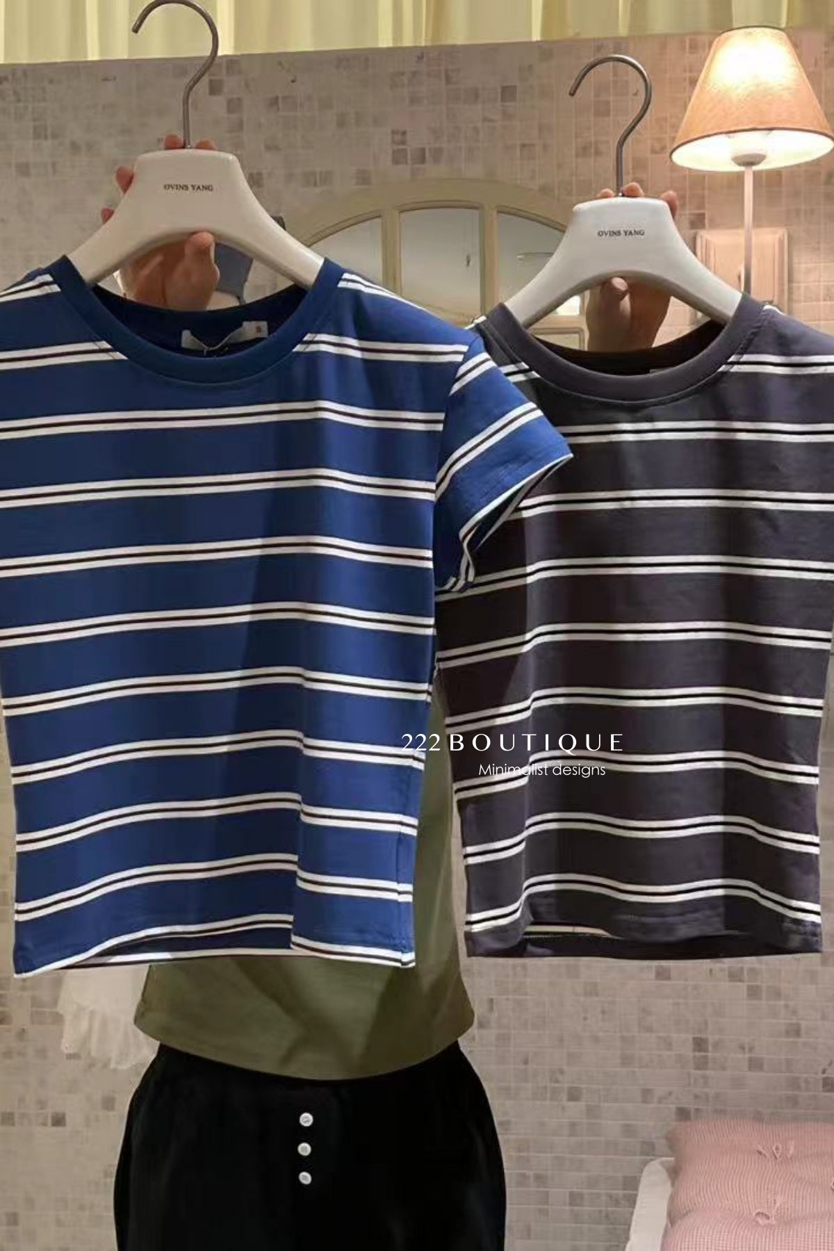 15a74 Striped fitted tee – stretch cotton essential