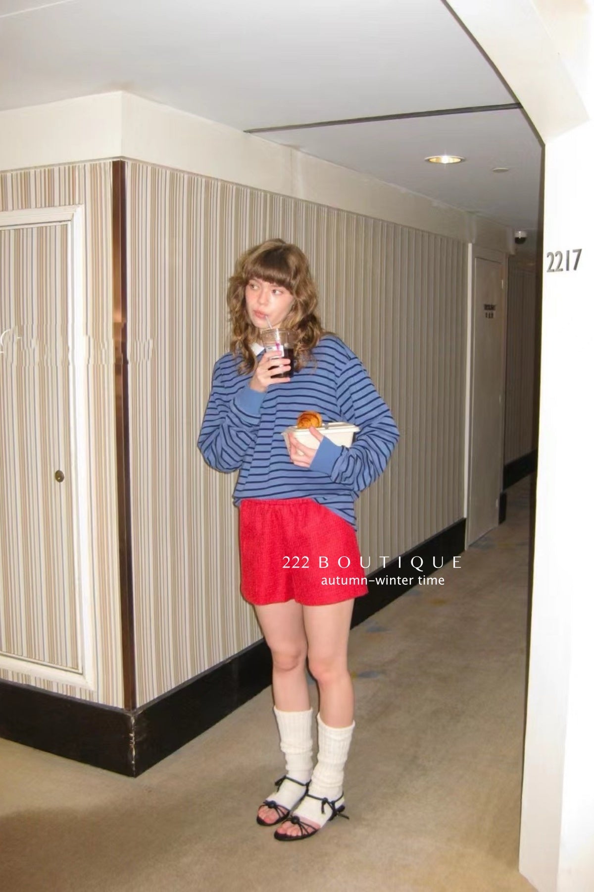 17a83 Long Sleeve Basic Cotton Polo with Stand Collar