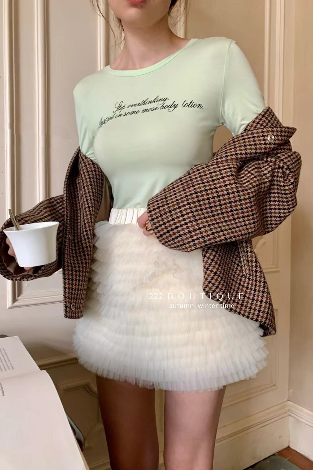 17v10 Tiered pleated mini skirt