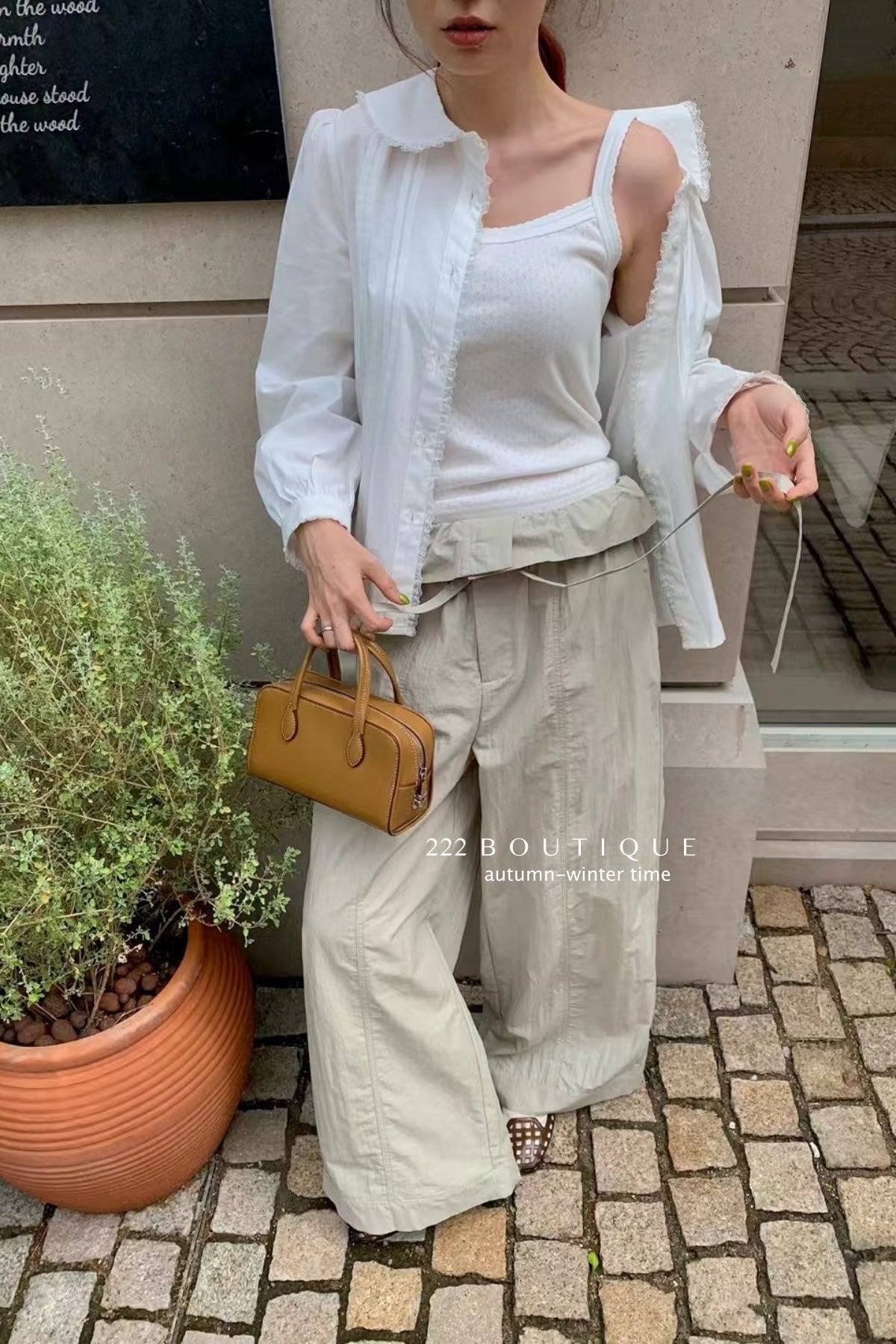 17a86 Short White Mandarin Collar Shirt – Korean-style Linen Fabric