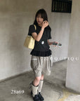 28a69 - RUFFLE HEM TOP