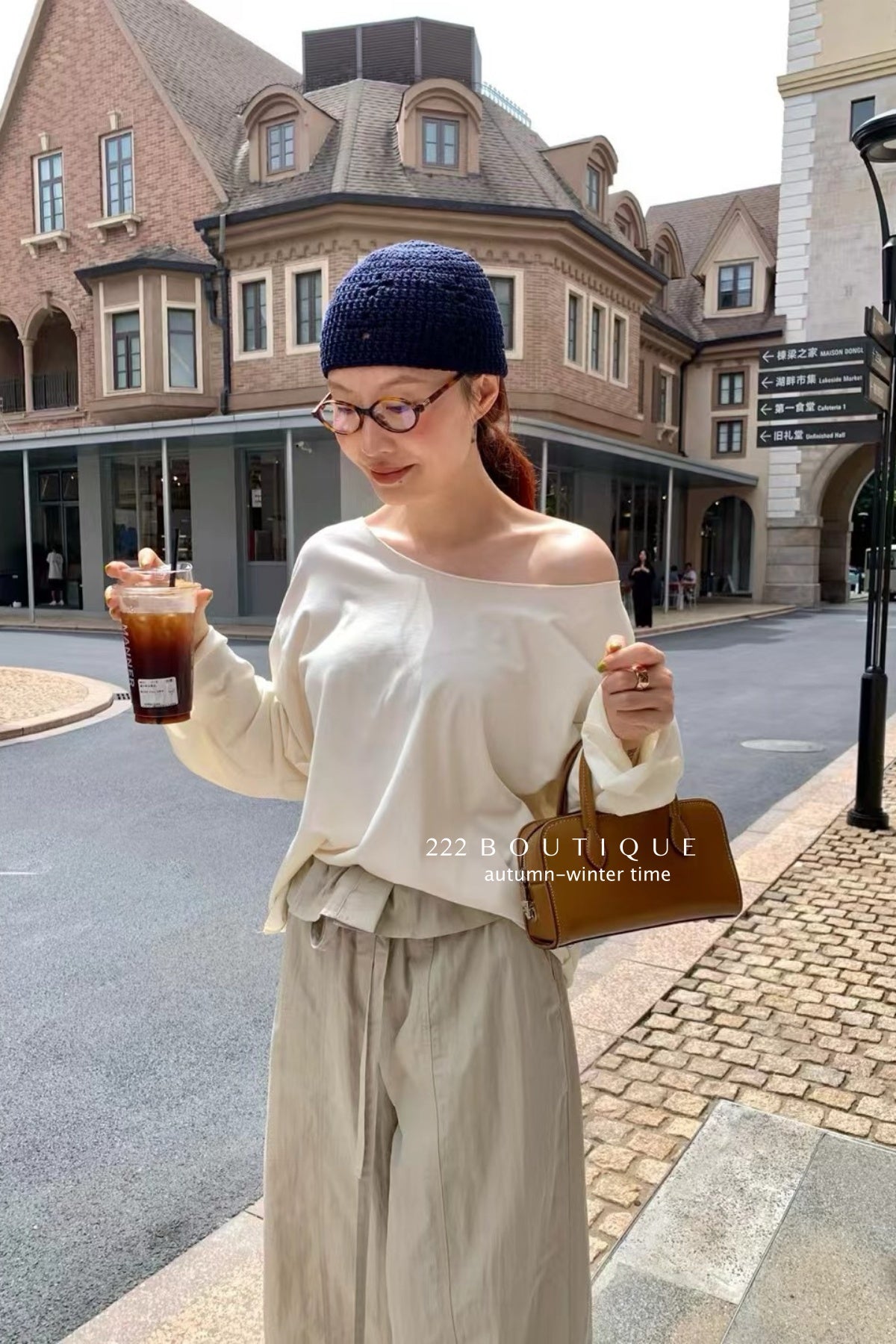 17a85 Asymmetrical Neck Basic Cotton Top