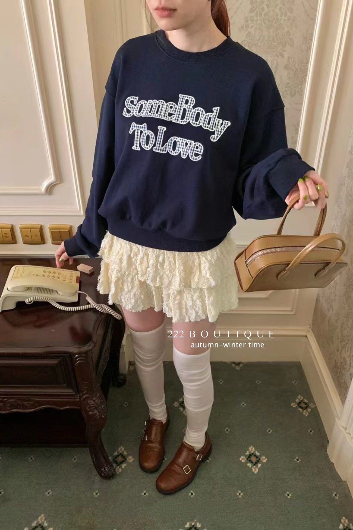 17a87 Basic Letter-Print Sweater