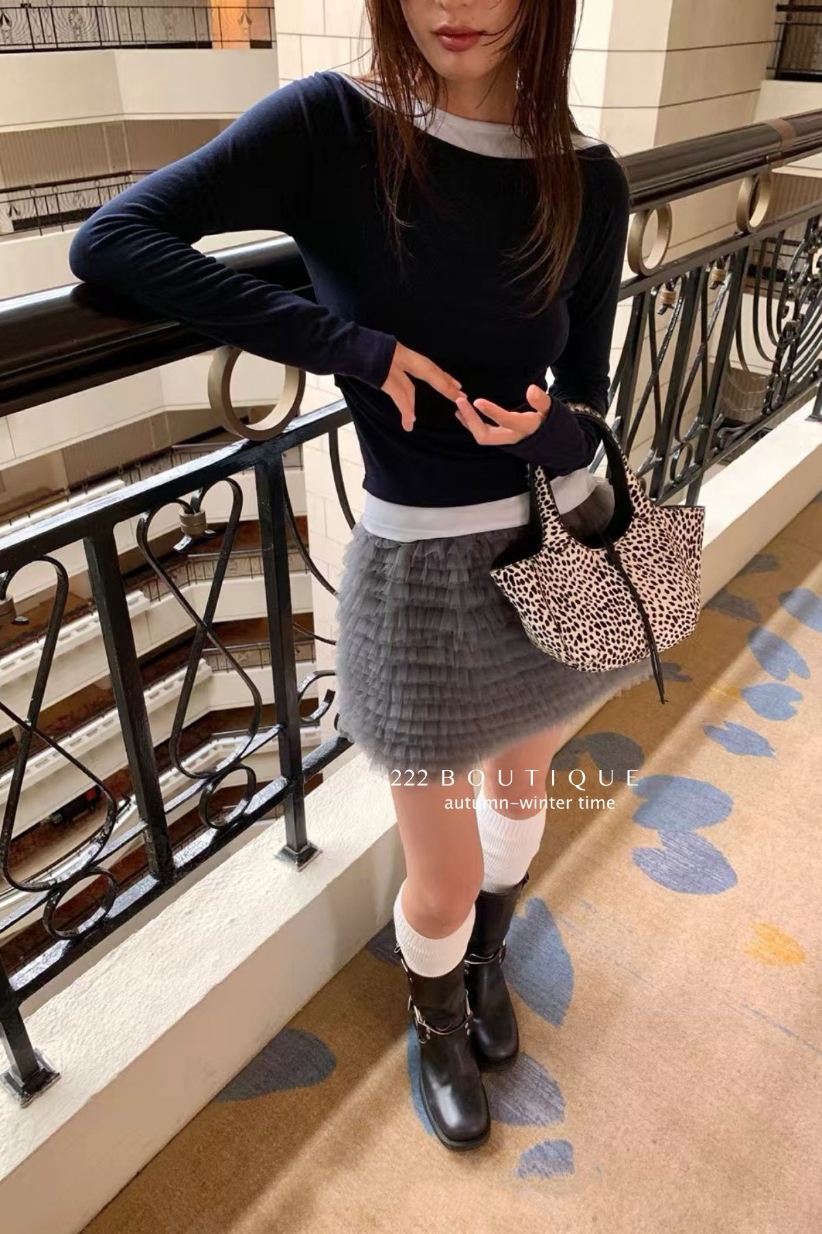17v10 Tiered pleated mini skirt