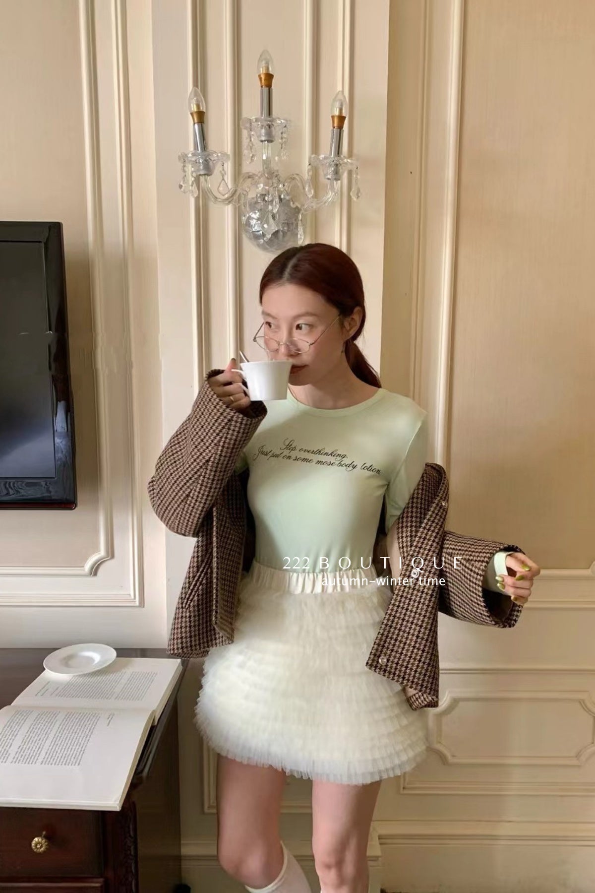 17v10 Tiered pleated mini skirt