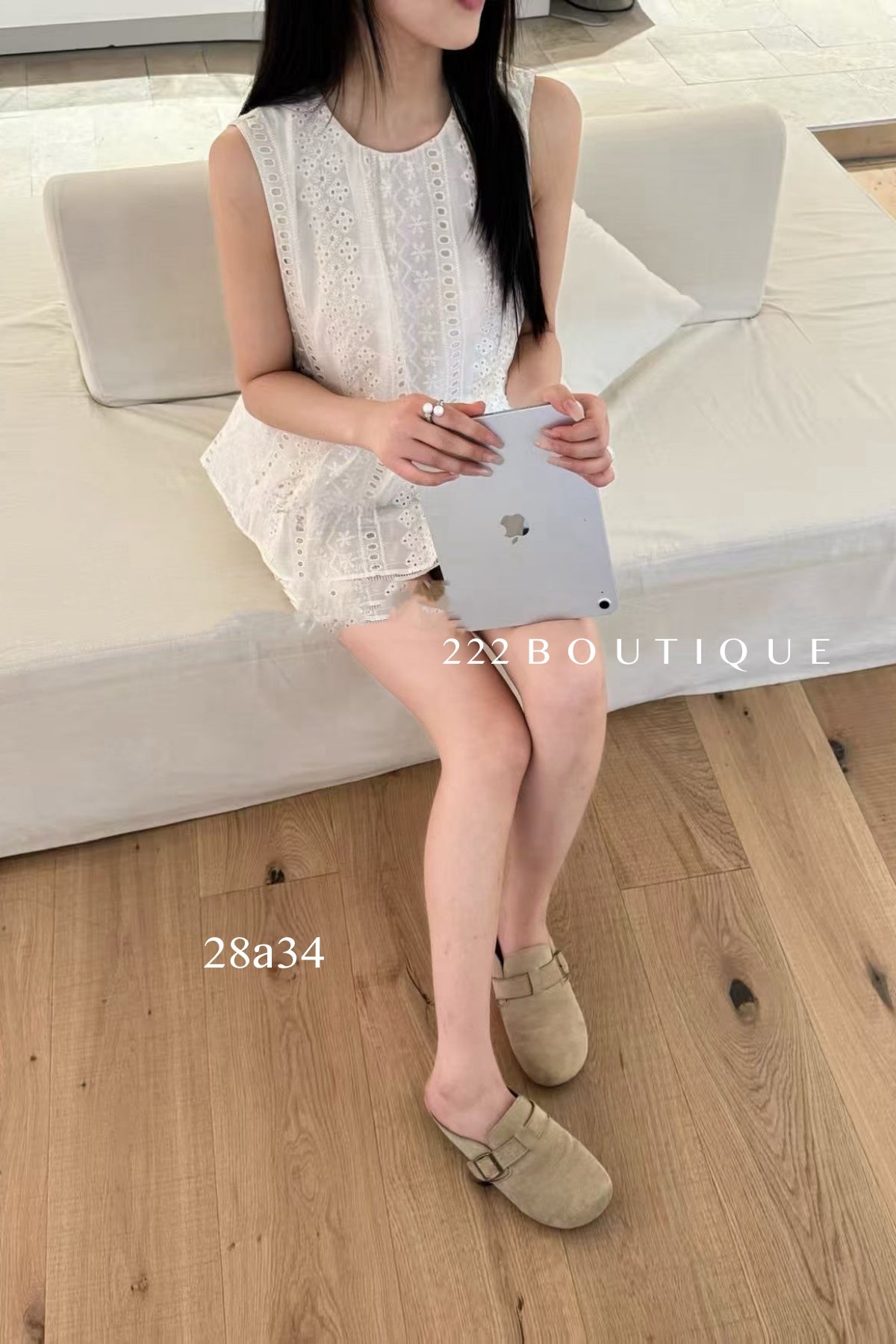 28A34 -  LACE COTTON BLOUSE