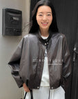 18a44 Leather bomber jacket