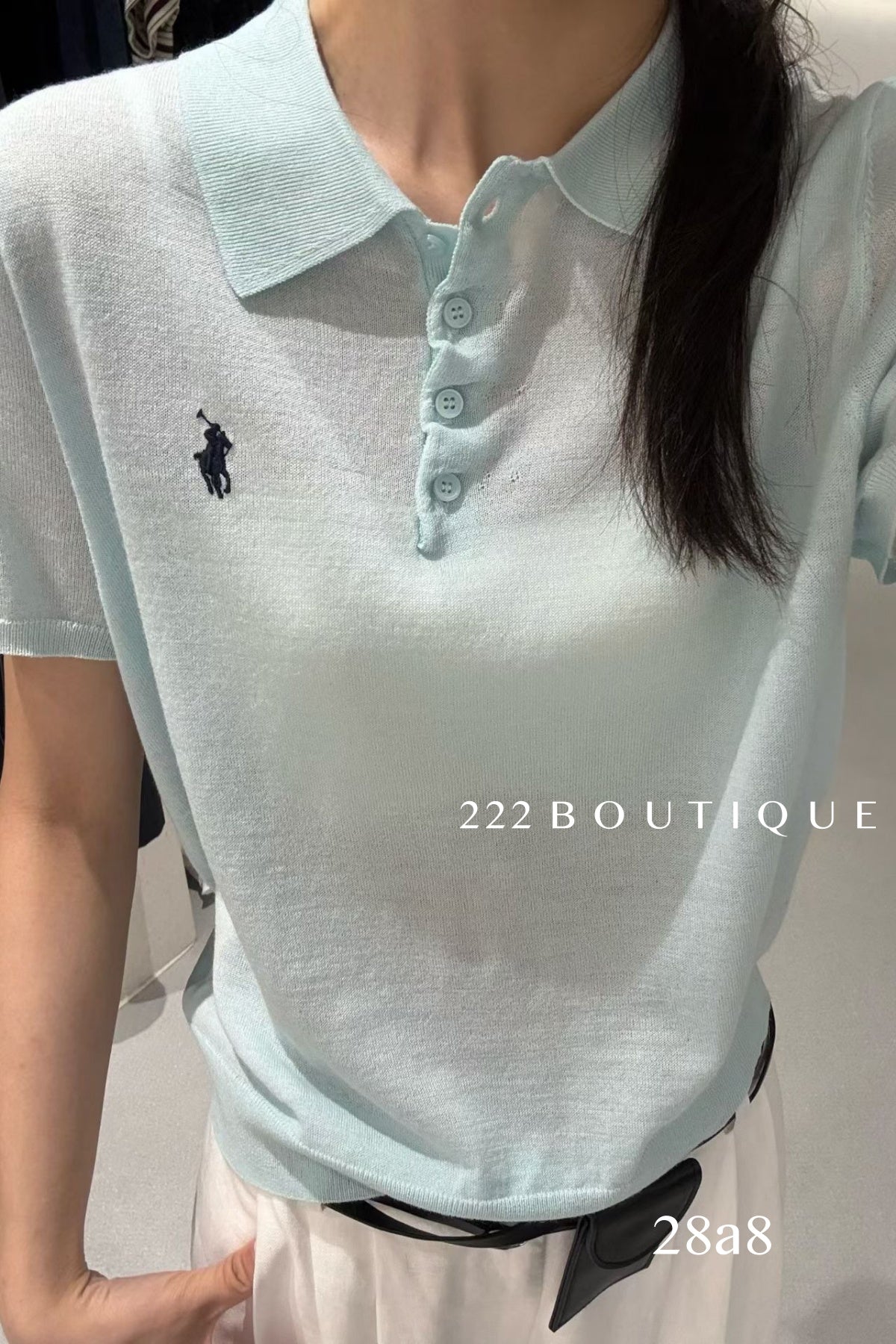 28a8- KNIT POLO TOP