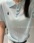 28a8- KNIT POLO TOP
