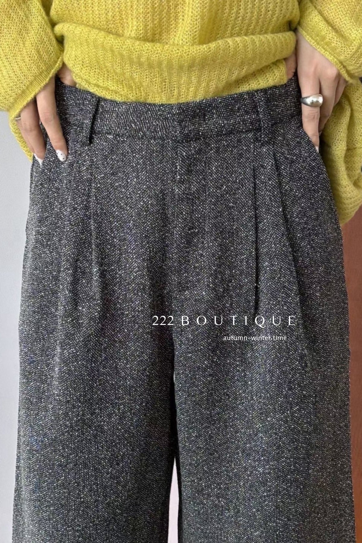 18q14 Basic high-waist wool culottes