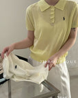 28a8- KNIT POLO TOP