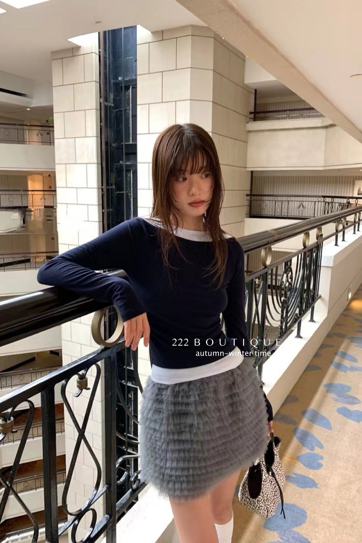 17v10 Tiered pleated mini skirt