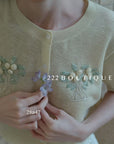 28a47 -  FLORAL KNIT CARDIGAN