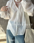 28a13- STAND COLLAR BLOUSE