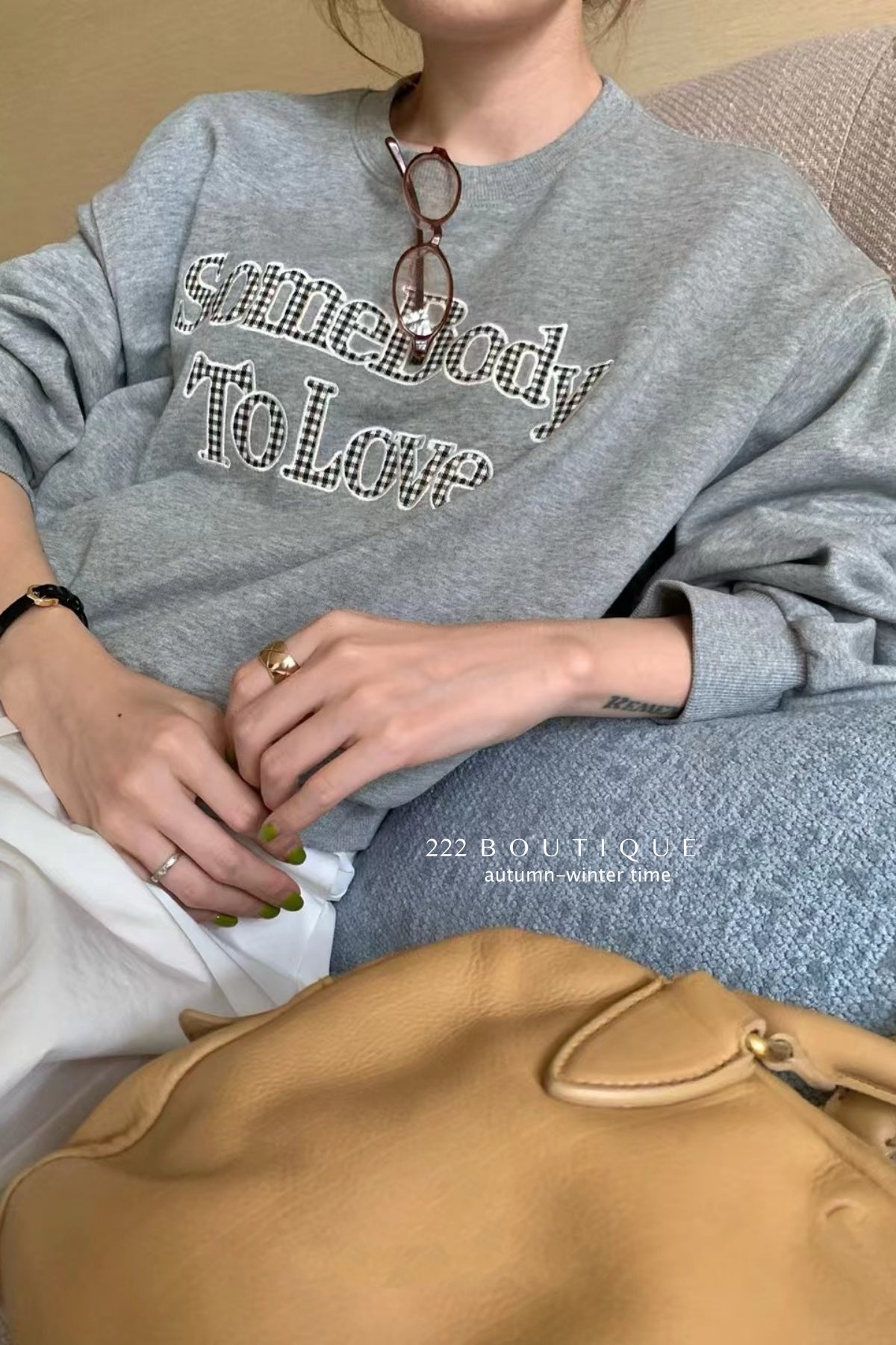 17a87 Basic Letter-Print Sweater