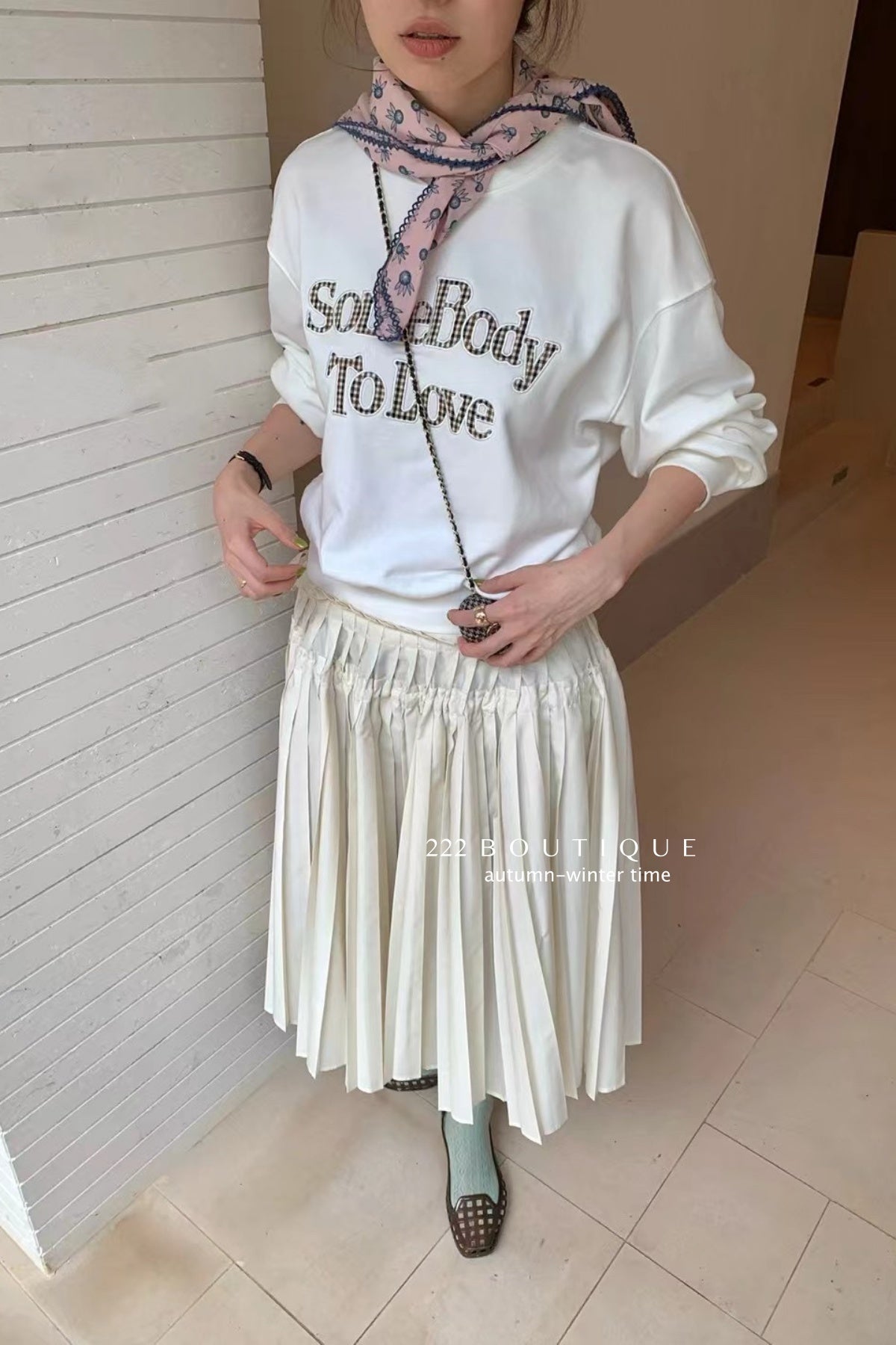 17a87 Basic Letter-Print Sweater