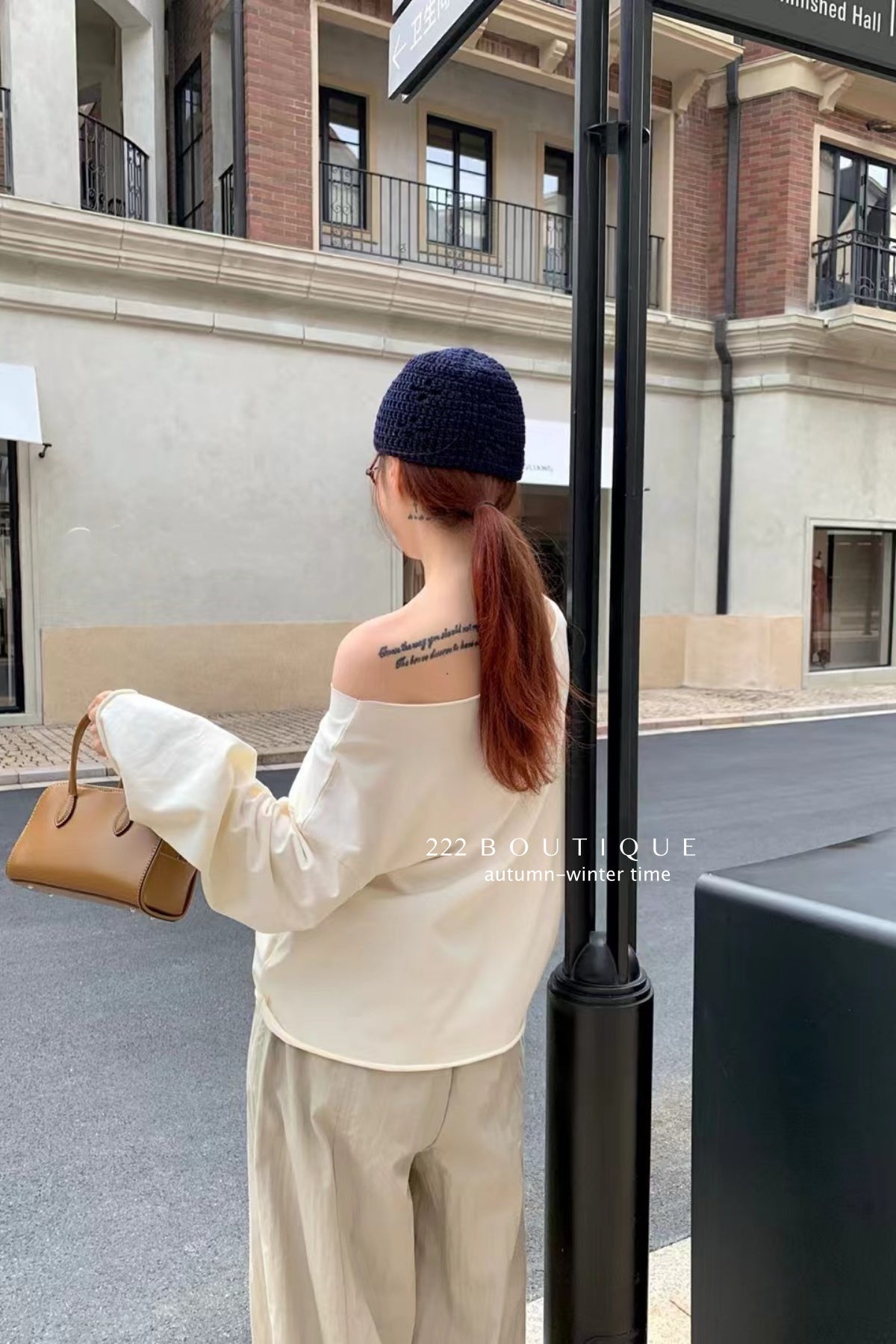 17a85 Asymmetrical Neck Basic Cotton Top