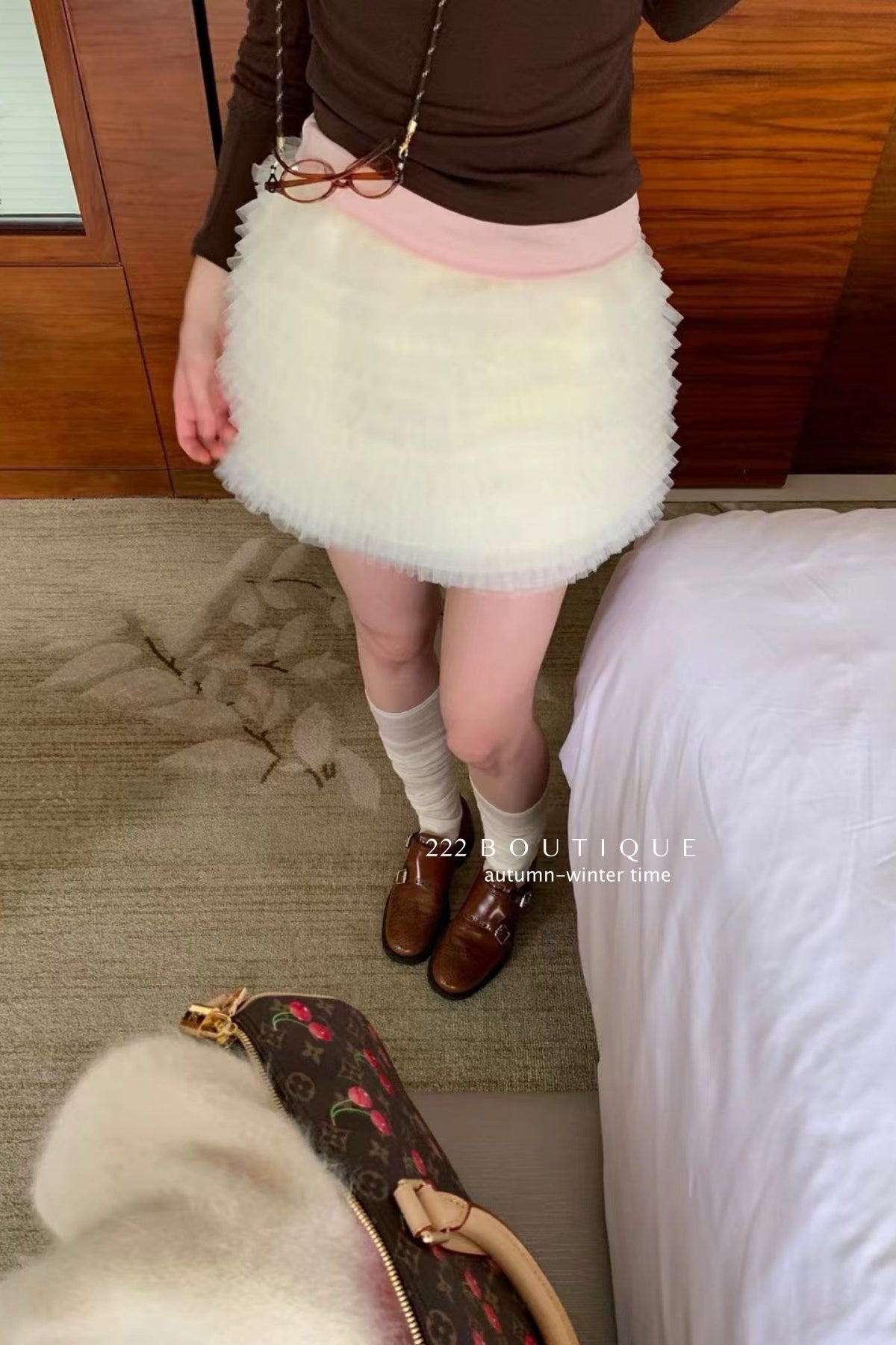 17v10 Tiered pleated mini skirt