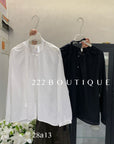 28a13- STAND COLLAR BLOUSE