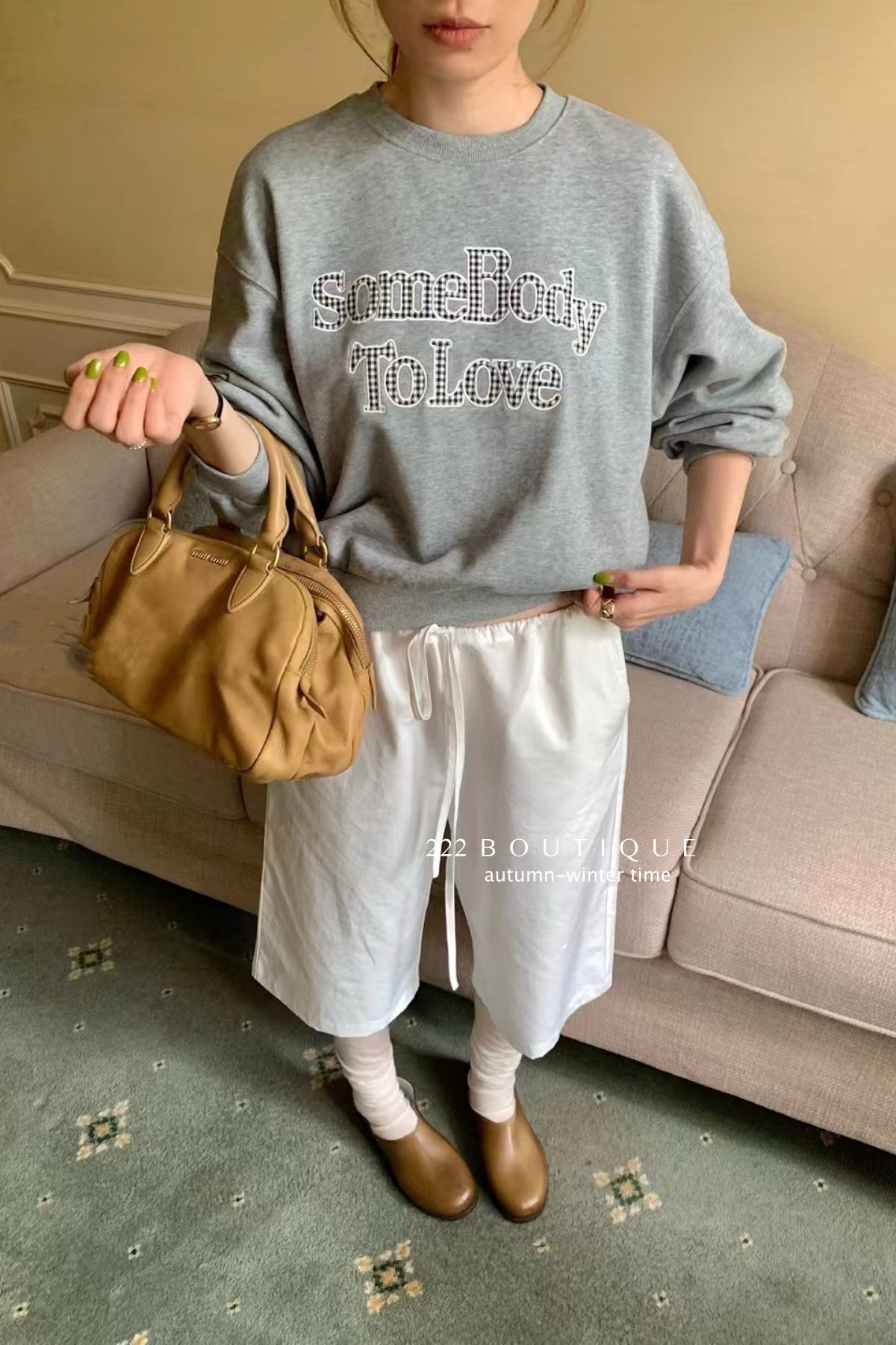 17a87 Basic Letter-Print Sweater