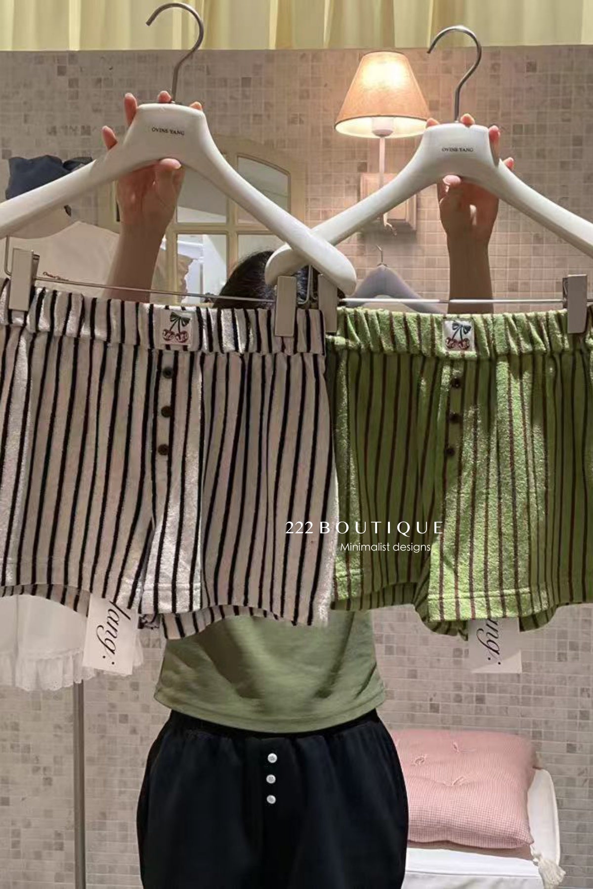 15q14 Terry striped shorts – playful &amp; comfy