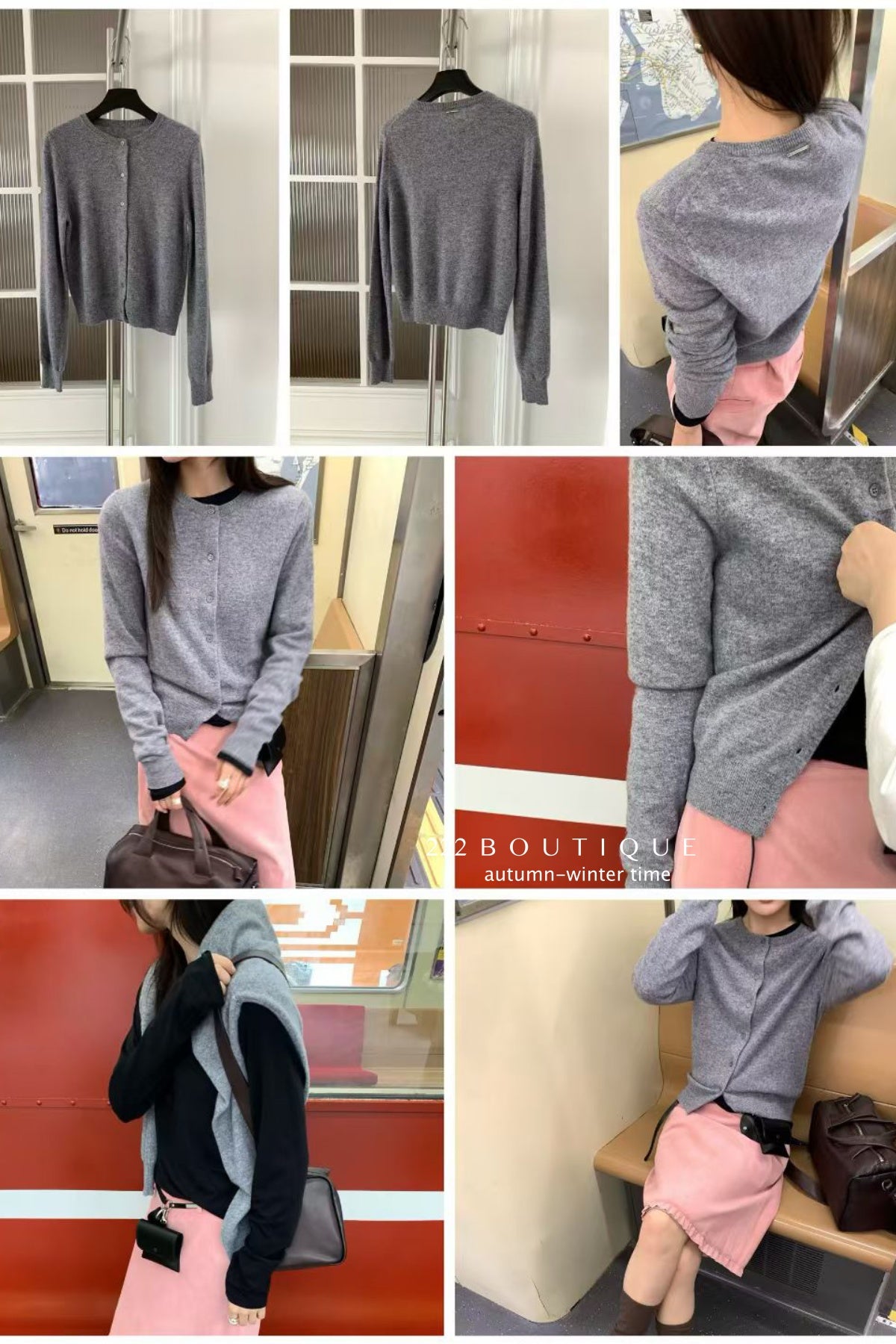 17a112 Basic cashmere knit cardigan