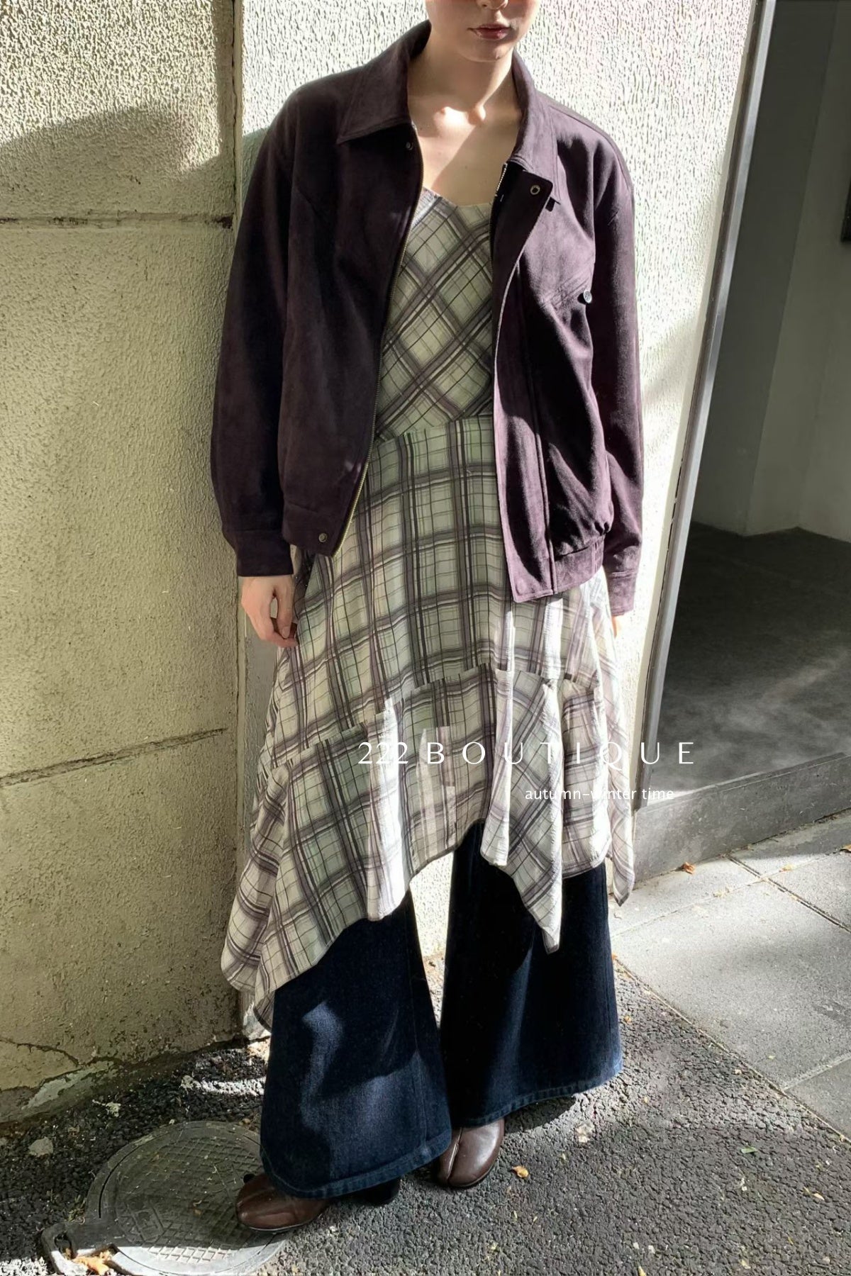 18a43 Suede fleece jacket