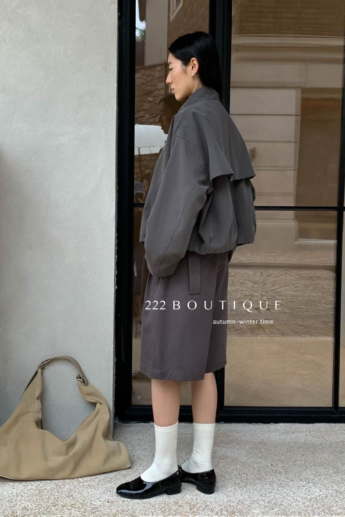 18a43 Suede fleece jacket