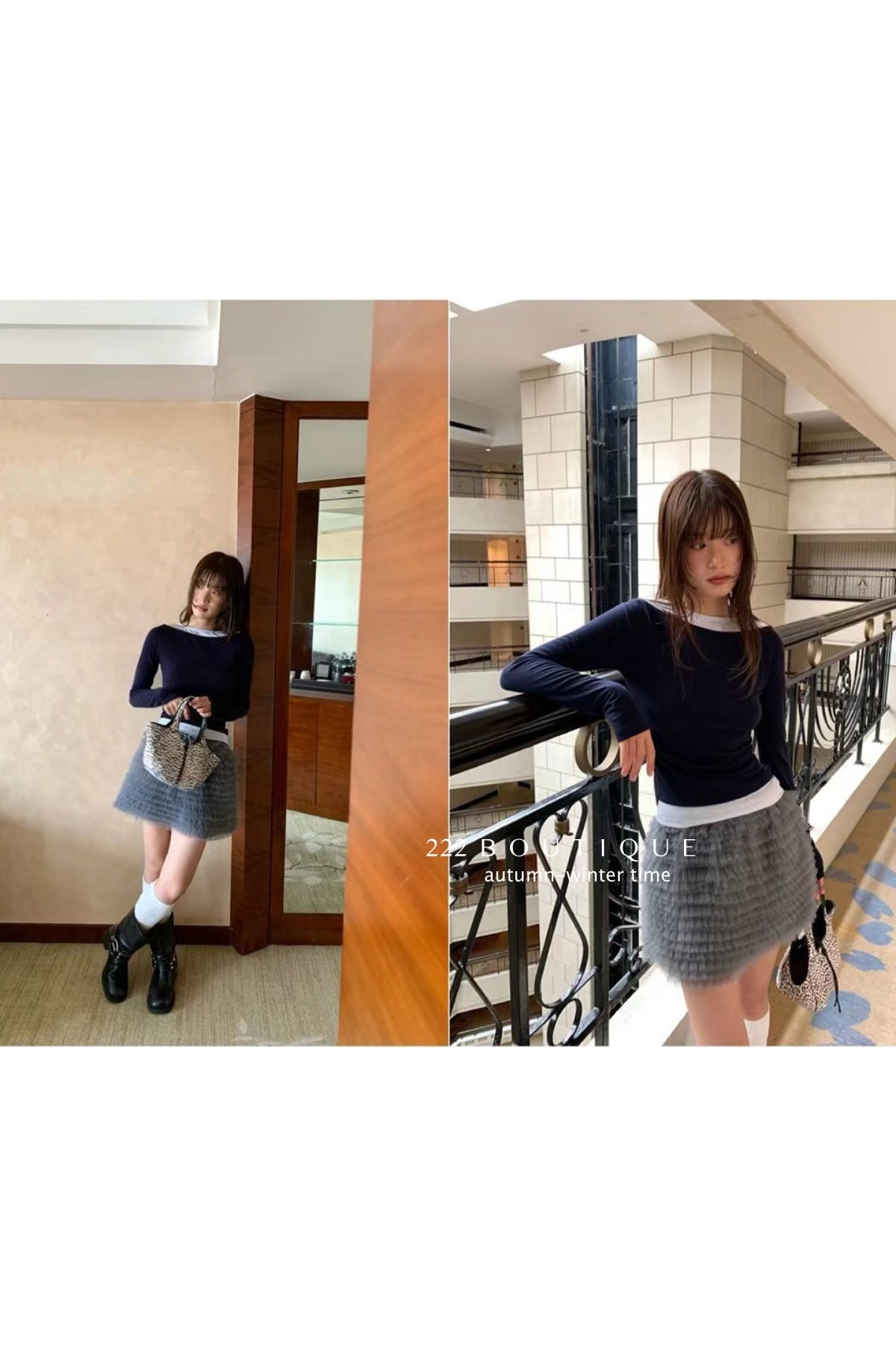 17v10 Tiered pleated mini skirt