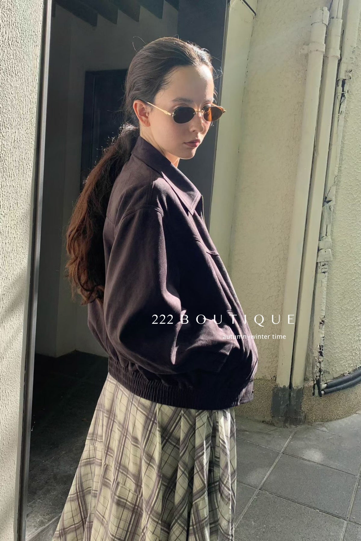 18a43 Suede fleece jacket