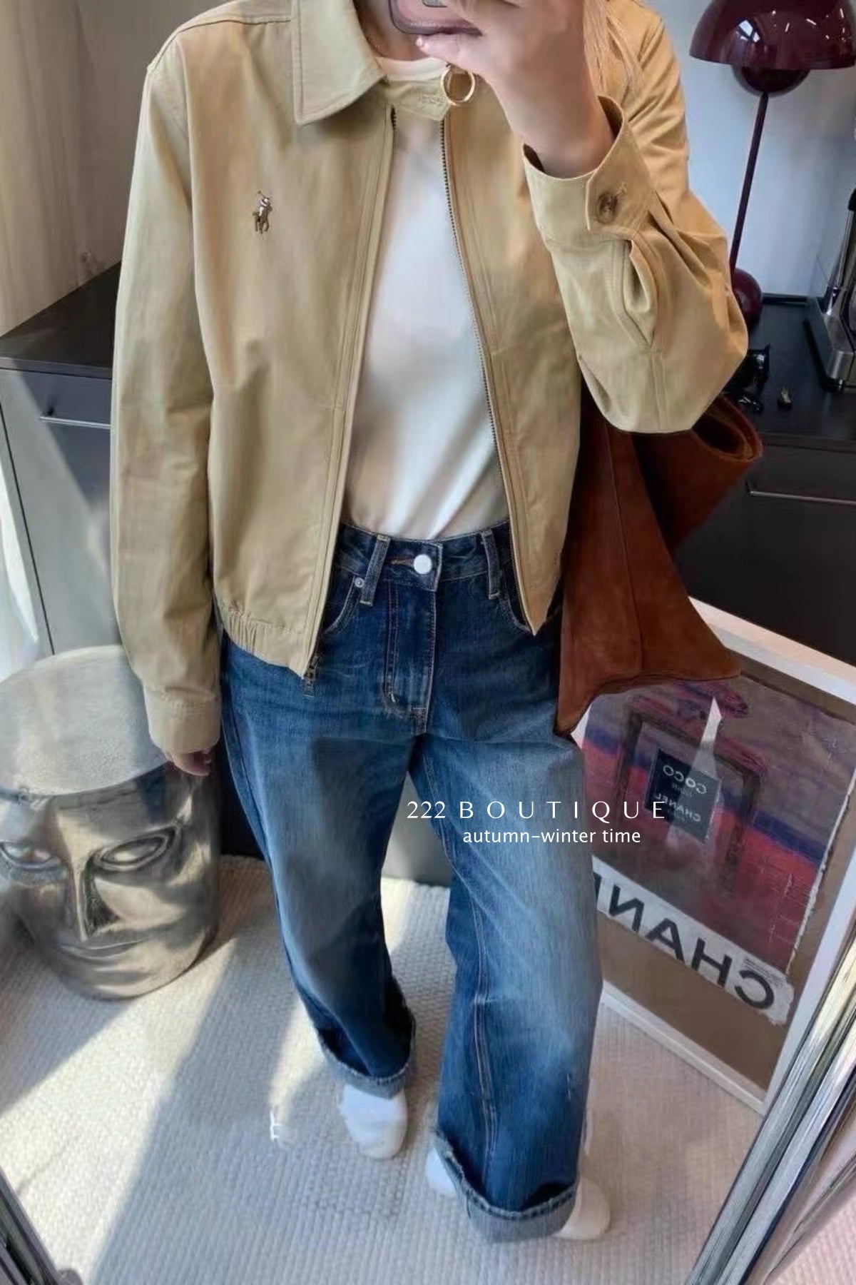 17a71 Denim Jacket with Small Logo Print