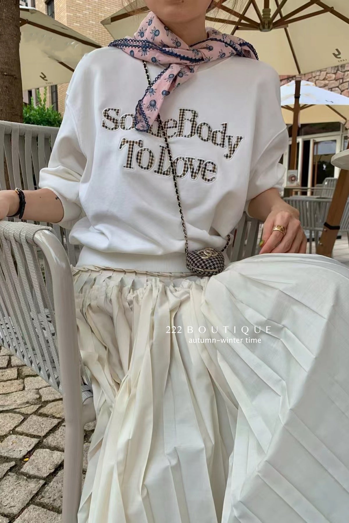 17a87 Basic Letter-Print Sweater