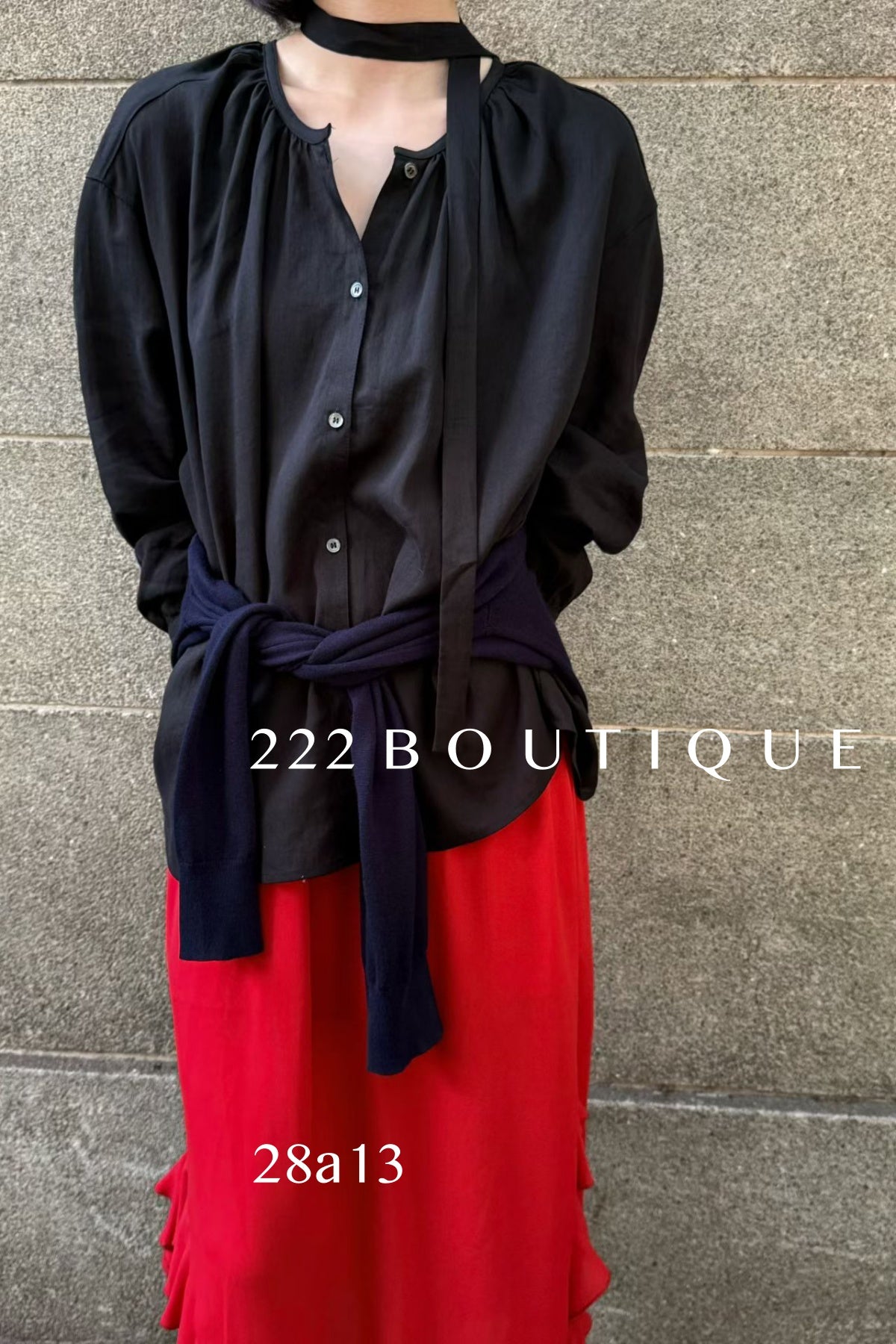 28a13- STAND COLLAR BLOUSE