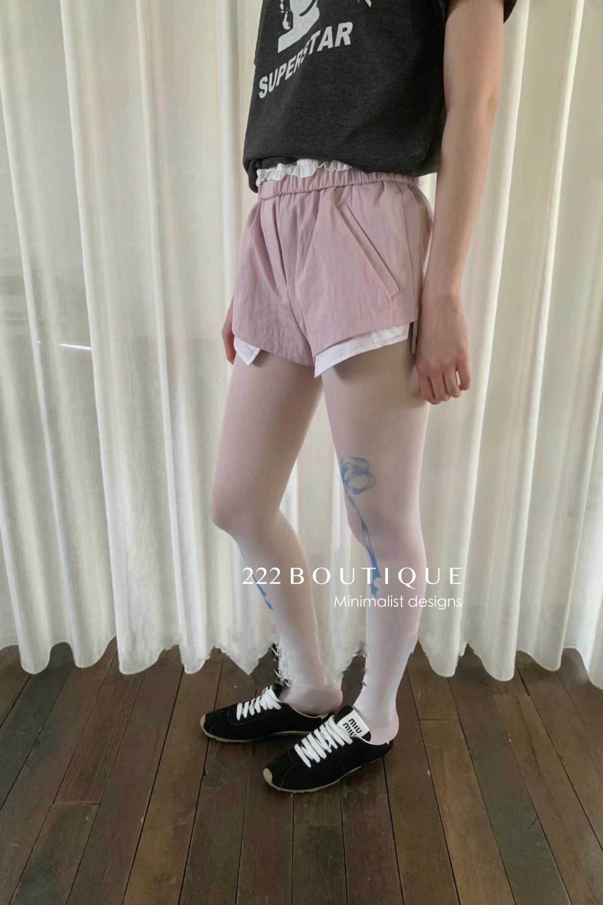 12q25 Layered cotton boxer shorts