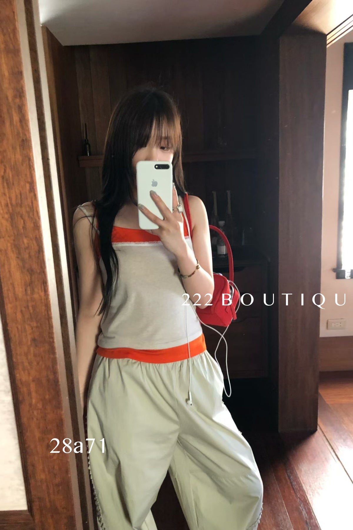 28a71 - CONTRAST KNIT CAMI