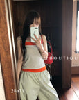 28a71 - CONTRAST KNIT CAMI