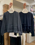 17a9 Peplum blouse with ruffled collar