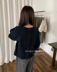 17a9 Peplum blouse with ruffled collar