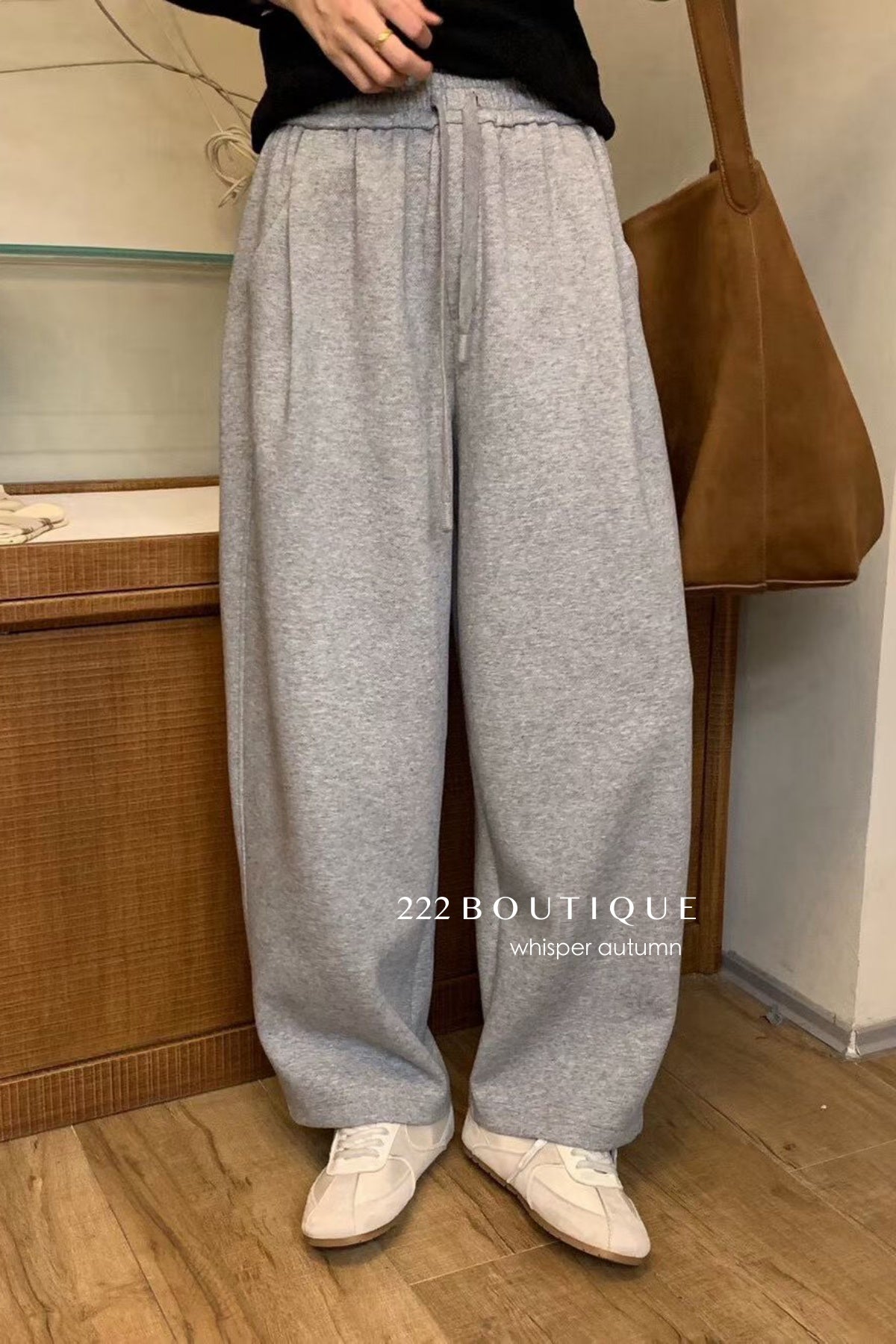 17q7 Basic cotton baggy trousers