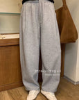 17q7 Basic cotton baggy trousers