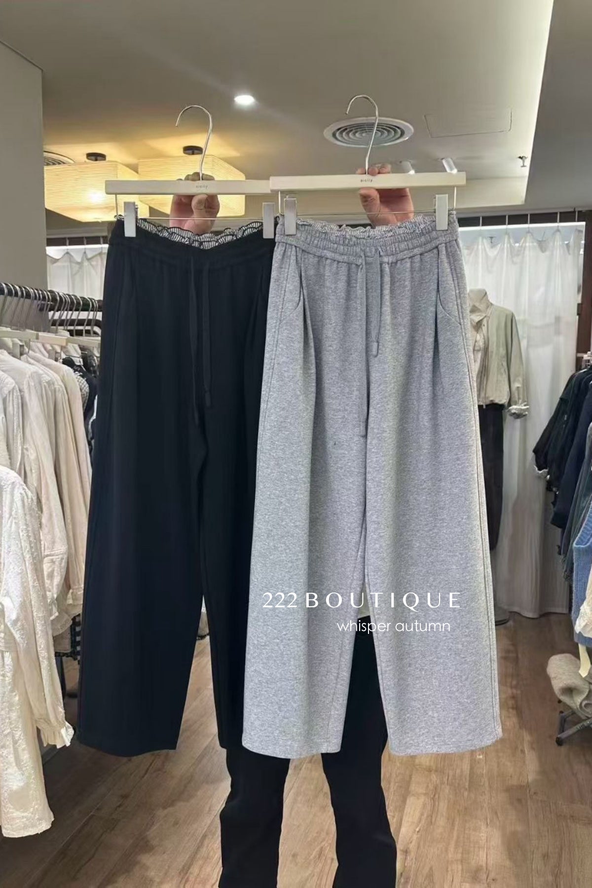 17q7 Basic cotton baggy trousers