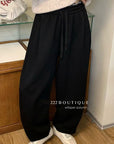 17q7 Basic cotton baggy trousers