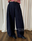 17q8 Khaki straight-leg trousers with elastic waist