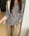 17a16. Basic long-sleeve striped T-shirt