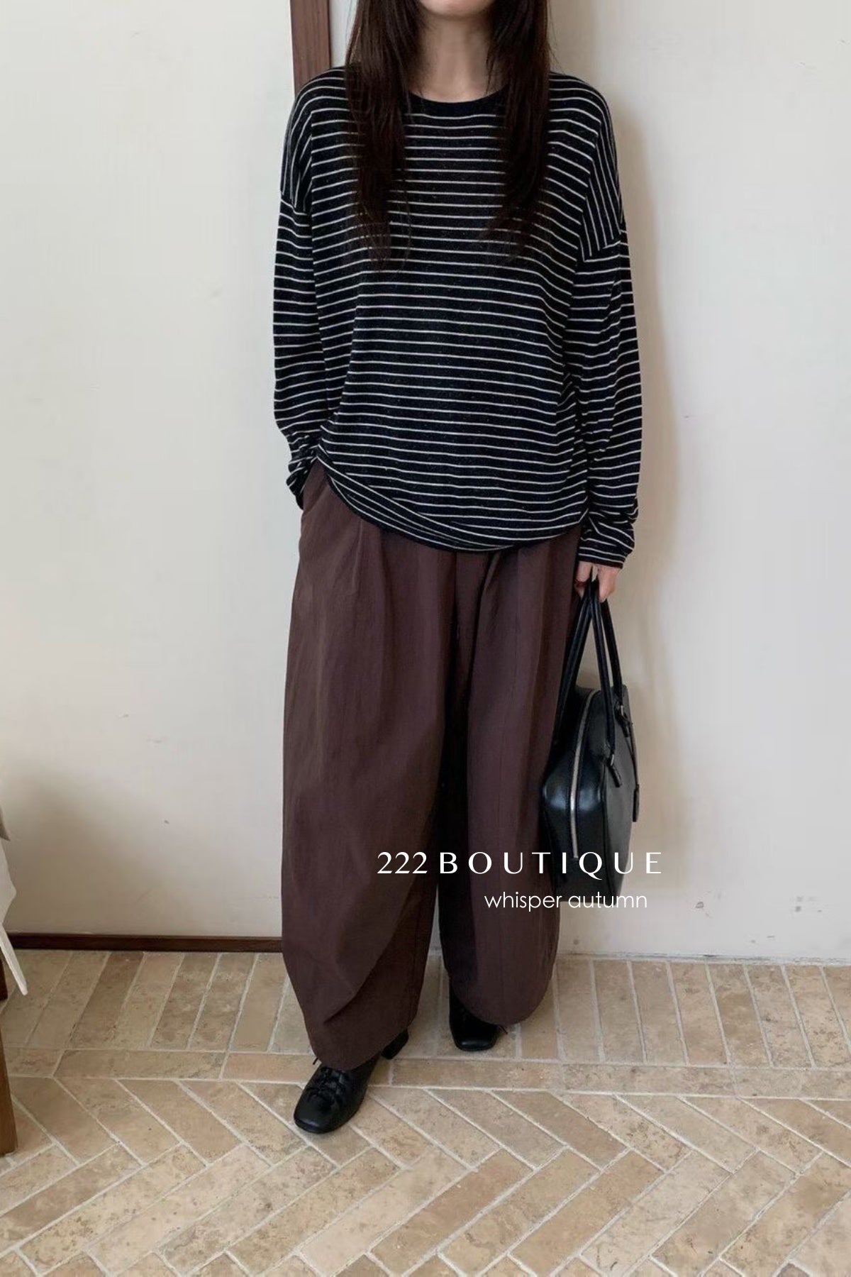 17a16. Basic long-sleeve striped T-shirt