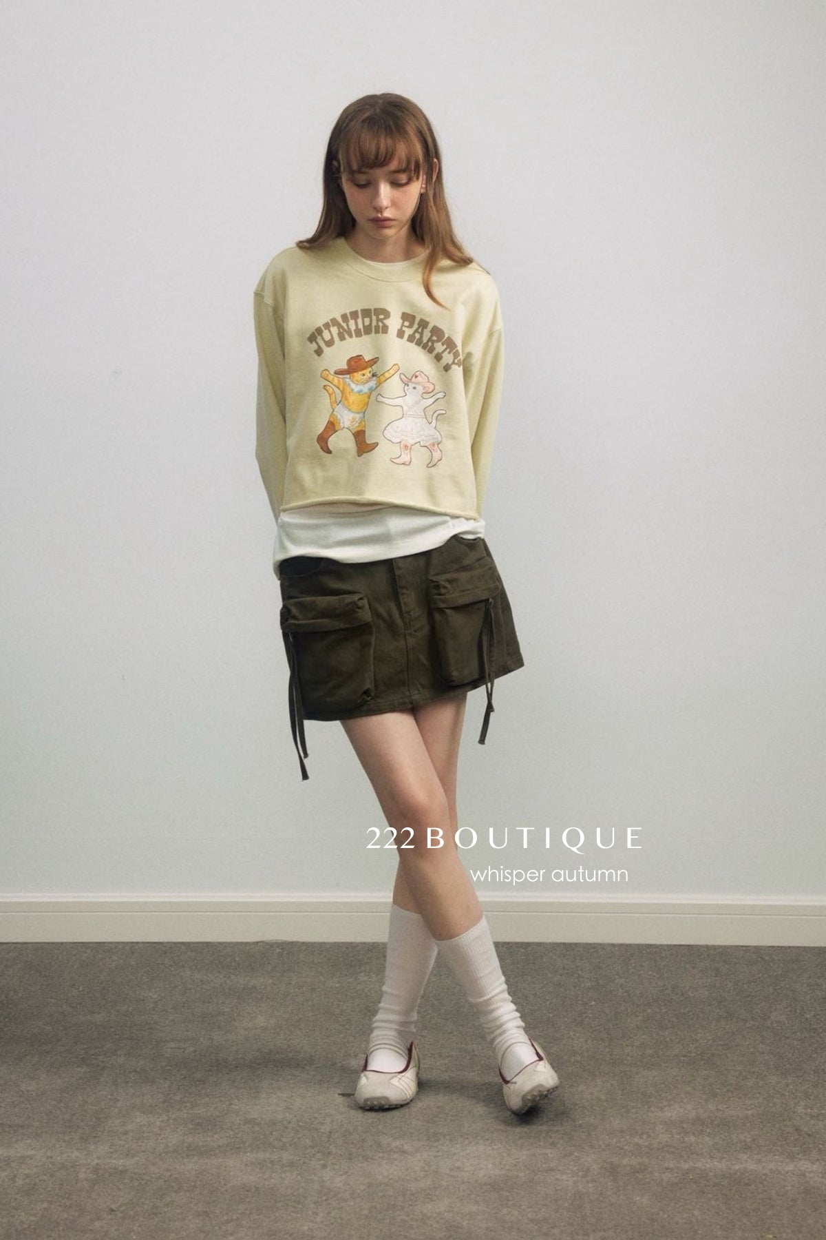 17a17 Cropped printed sweater